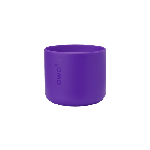 Bottle Boot 24oz in medium purple silicone; Owala logo embossed on side