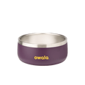 Pet Bowl 3-cup in Grapeful Fur You; matte deep purple cup exterior with stainless steel interior rim and yellow Owala logo on front